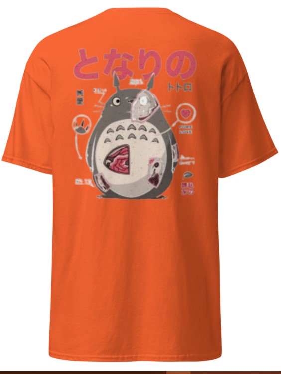 Camiseta De Algodon Diseño Totoro Naranja